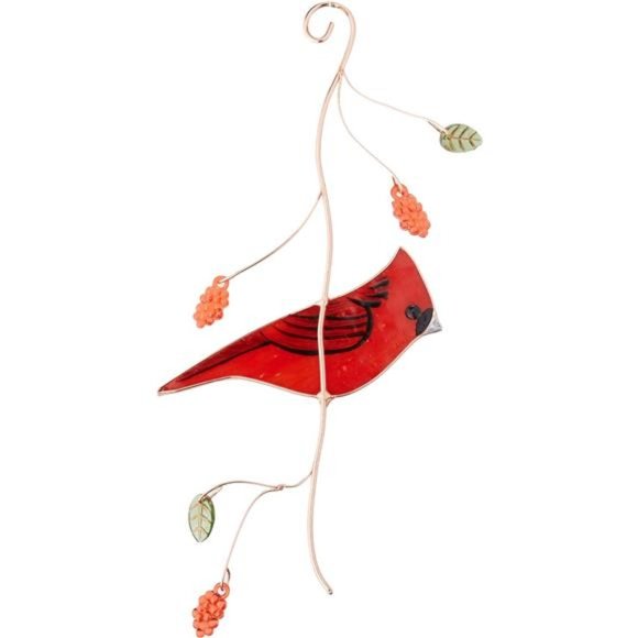Cardinal Stained Glass suncatcher for Window Hanging - Picture 1 of 6